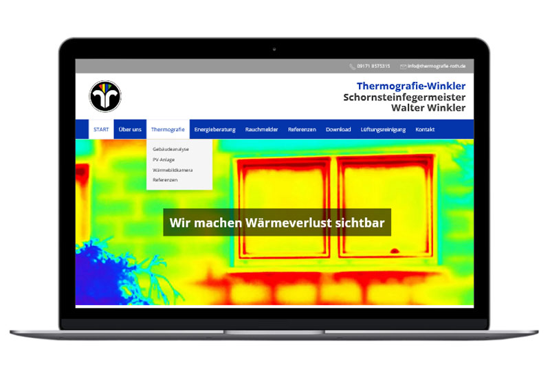Screenshot Website Thermografie Winkler