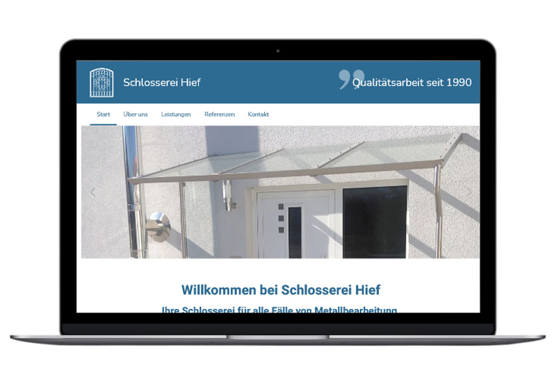 Screenshot Website Schlosserei Reiner Hief