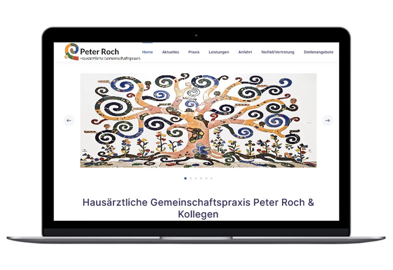 Screenshot Website Hausärztliche Gemeinschaftspraxis Peter Roch & Kollegen