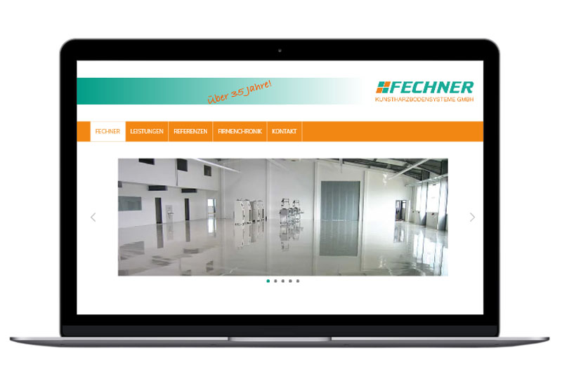 Screenshot Website Fechner Kunstharzbodensysteme GmbH