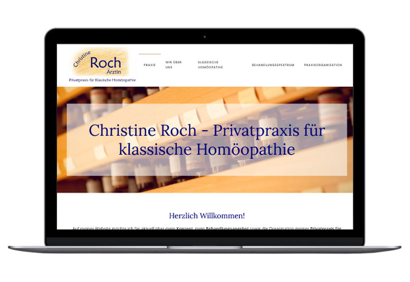 Screenshot Website Privatpraxis für Klassische Homöopathie Christine Roch
