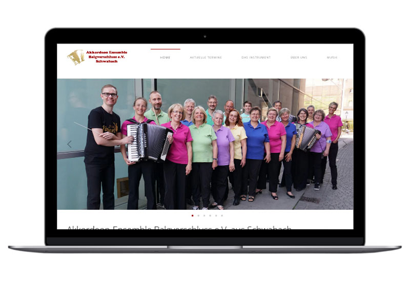 Screenshot Website Akkordeon-Ensemble Balgverschluss e.V.